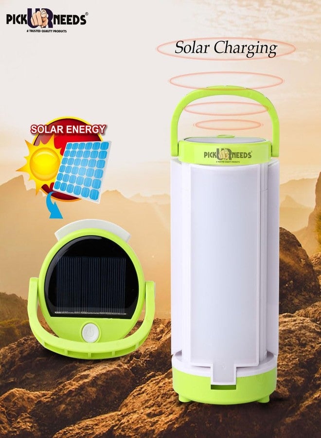 Pick Ur Needs Solar Rechargeable Emergency LED Foldable Floor Lantern Table Lamp Light (Light Green) - Image 3